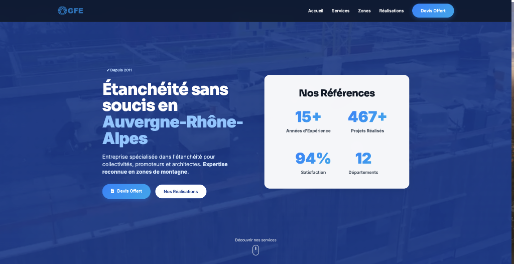 Site GFE après refonte